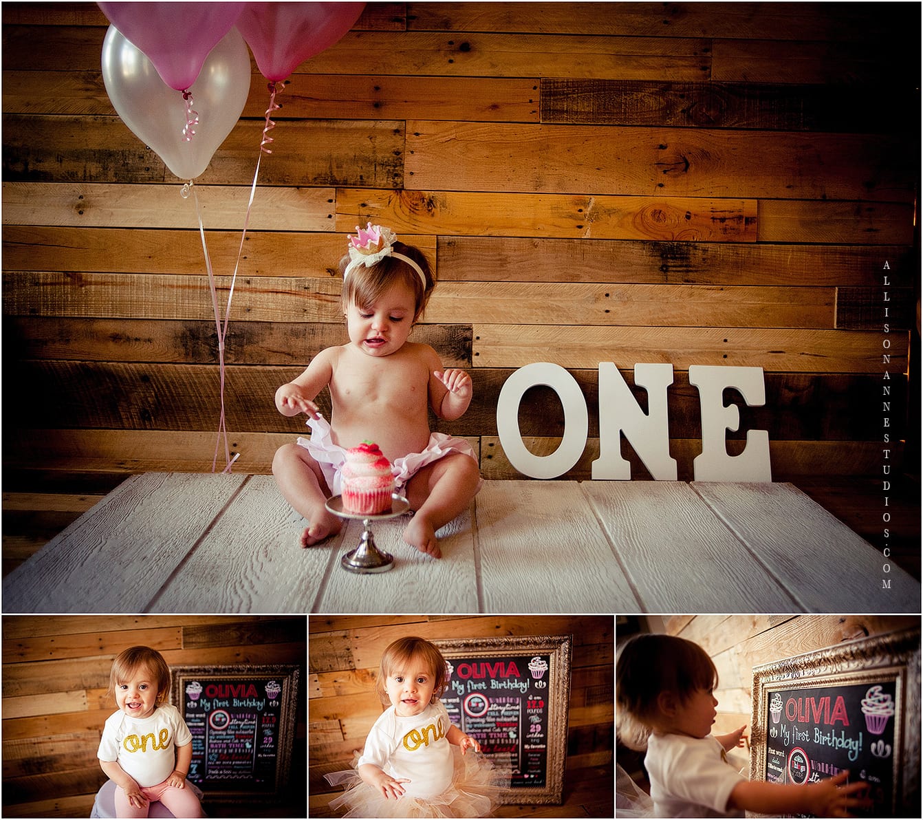 First, cupcake, Olivia, happy birthday, AllisonAnne Studios, best kid photographer, South jersey, Hammonton, chalkboard, Big brown eyes, Allison Gallagher