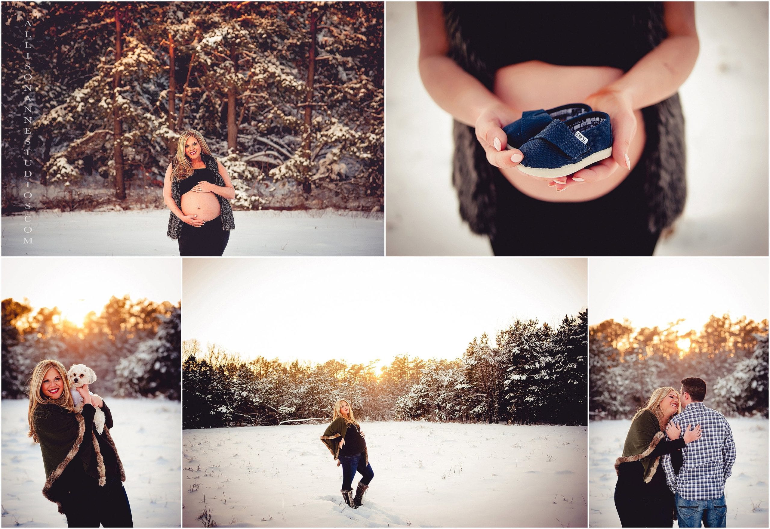 Snowy, Winter, Maternity Session, First Year's Journey, pregnancy, TOMS Shoes, AllisonAnne Studios, Allison Gallagher, motherhood