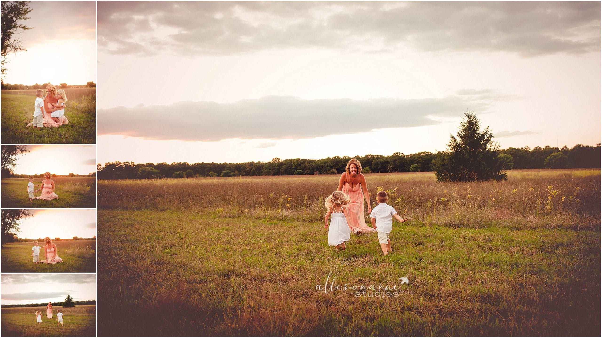 Twins, Pastore Orchards, Peach Fields, Hair Cuttery, lifestyle Sessions, AllisonAnne Studios, Hammonton, sunset, dusk, word of mouth, best family photographer