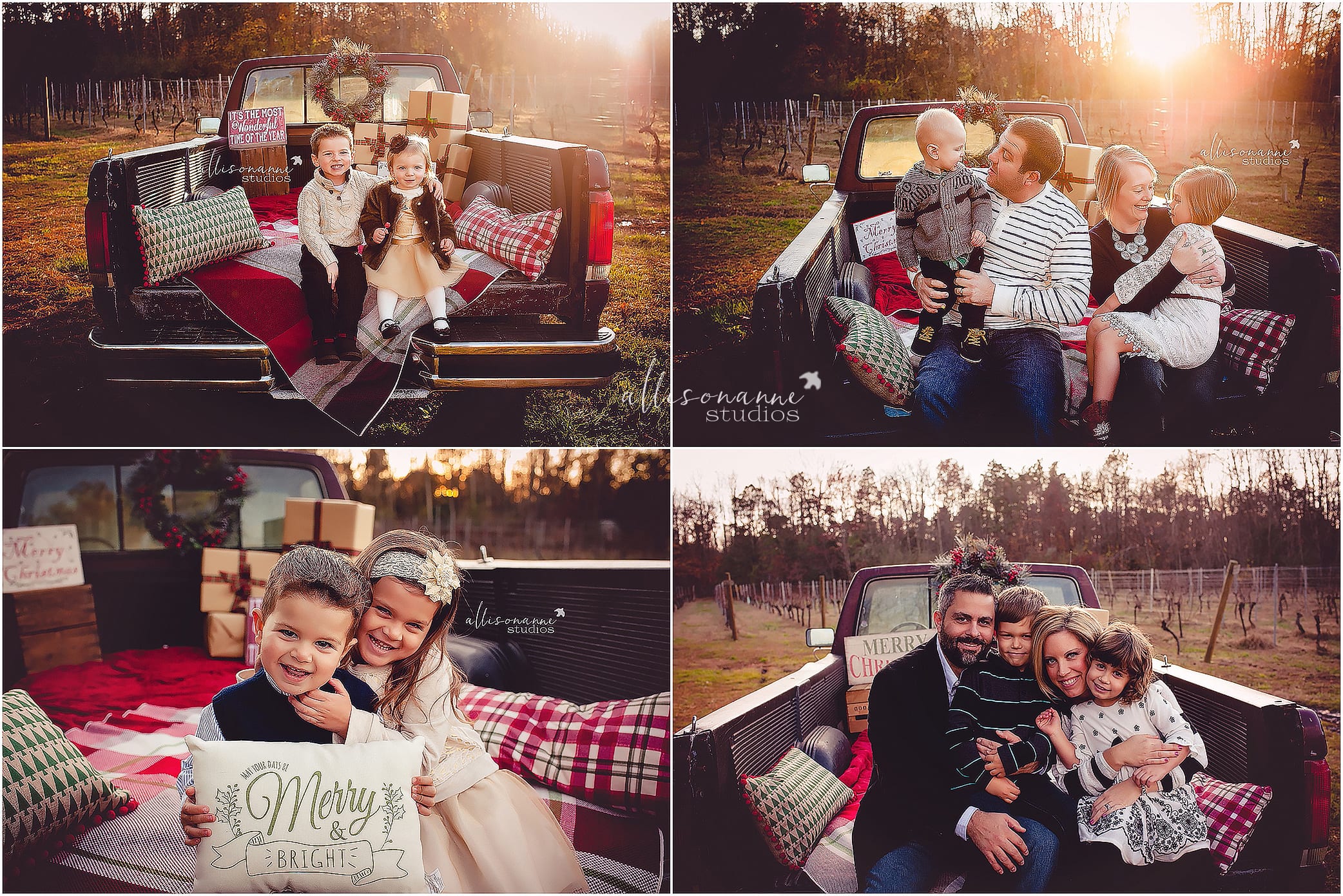 Old Truck, Vintage, Ford Trucks, Hammonton, Holiday Minis, Amalthea Cellars Winery, Happy Holidays, Merry Christmas, Family love, siblings, natural lighting, Allisonanne studios, Allison Gallagher, Best Photographer South Jersey