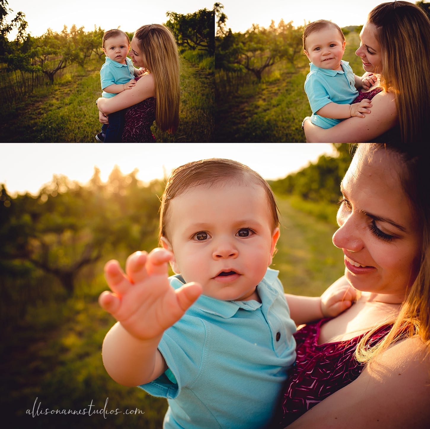 FYJ, Zach, Pastore Orchards, First Year Journey, Don't be a Stranger, AllisonAnne Studios, Hammonton, Allison Gallagher, Best Photographer in South Jersey, sunset, cake smash, blue icing, love
